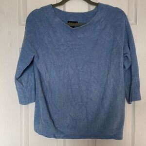 Evie 3/4 Sleeve Top Light Blue Sz 1X